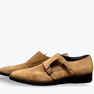 Bruno Magli Double Monk Strap Shoes Suede Made in Italy Mens  Size 10 Great Cond